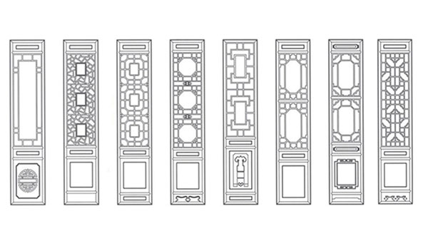 钦北喜迎门中式花格CAD设计图样式大全